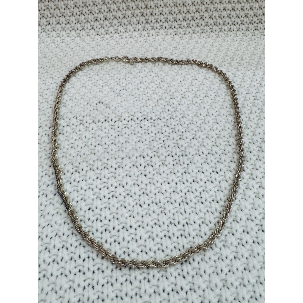 925 Sterling Silver 18" Twisted Rope Chain Necklace